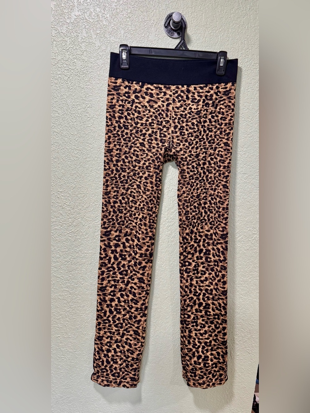 Fabletics Leopard Print Boot-Cut Leggings - Black & Tan M
